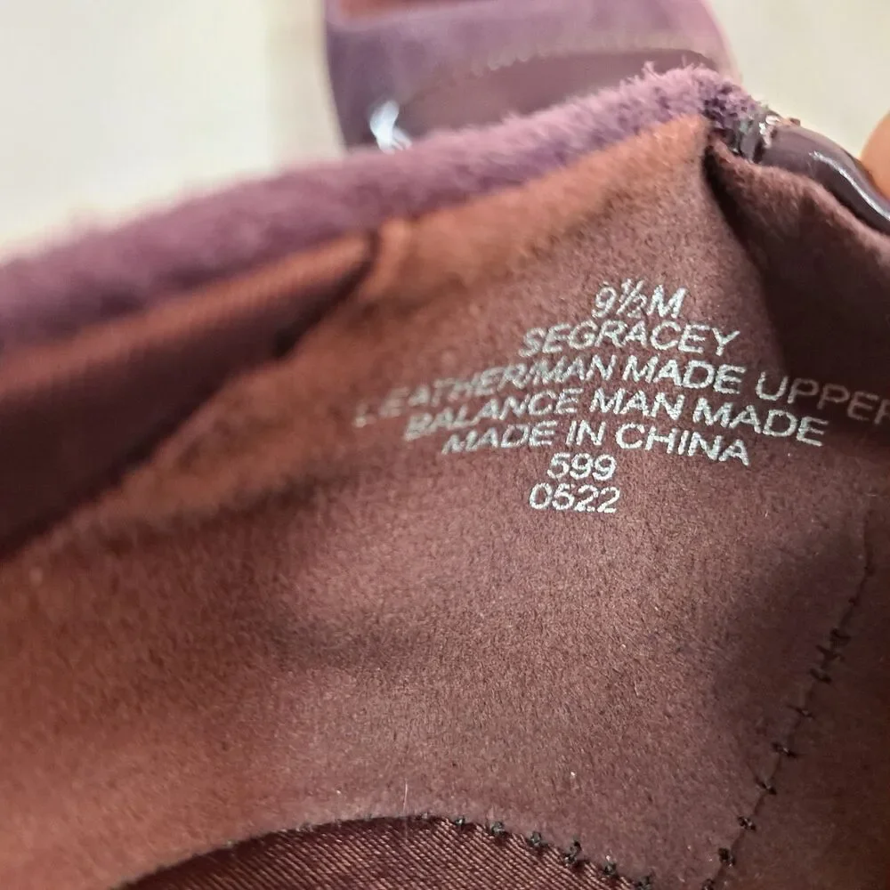 Easy Spirit Segracey Wedges Women's Size 9.5M Purple Suede Cap Toe
